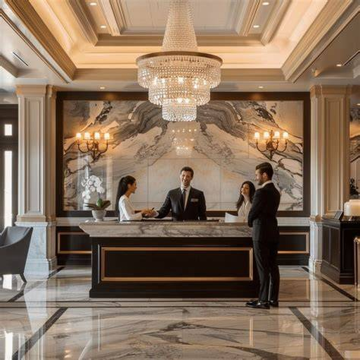 Lobby di hotel elegante e realistica